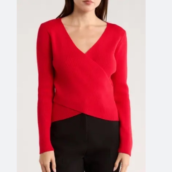 Patrizia Luca Sweaters - Patrizia Luca Solid Faux Wrap Sweater new with tags size large from Nordstrom